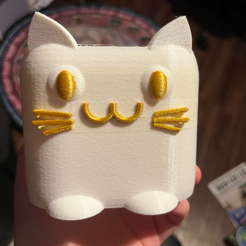 3D Printed Cat Makeup Brush/Pencil Holder